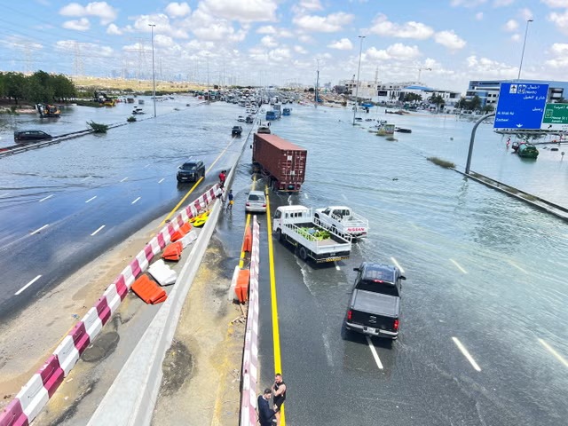 The flooded Dubai